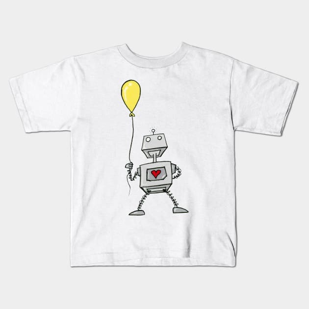 Heart and Balloon Kids T-Shirt by CuteBotss